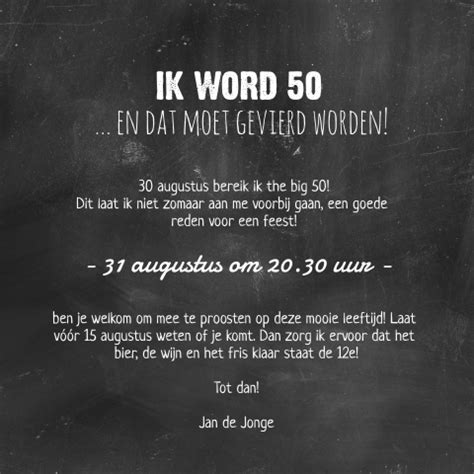 tekst uitnodiging 50 jaar sarah|Sarah 50 jaar teksten 